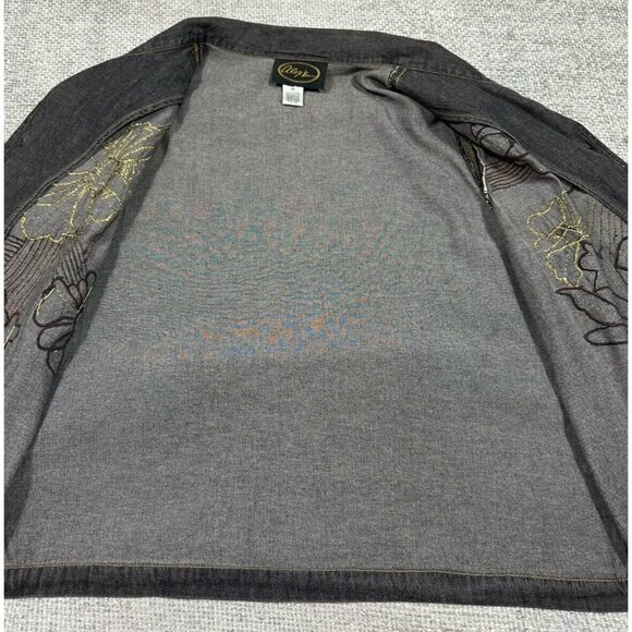 Vtg Alex Kim Jacket Womens 1X Black Floral Sequins Art To Wear Boho Read - Picture 11 of 16